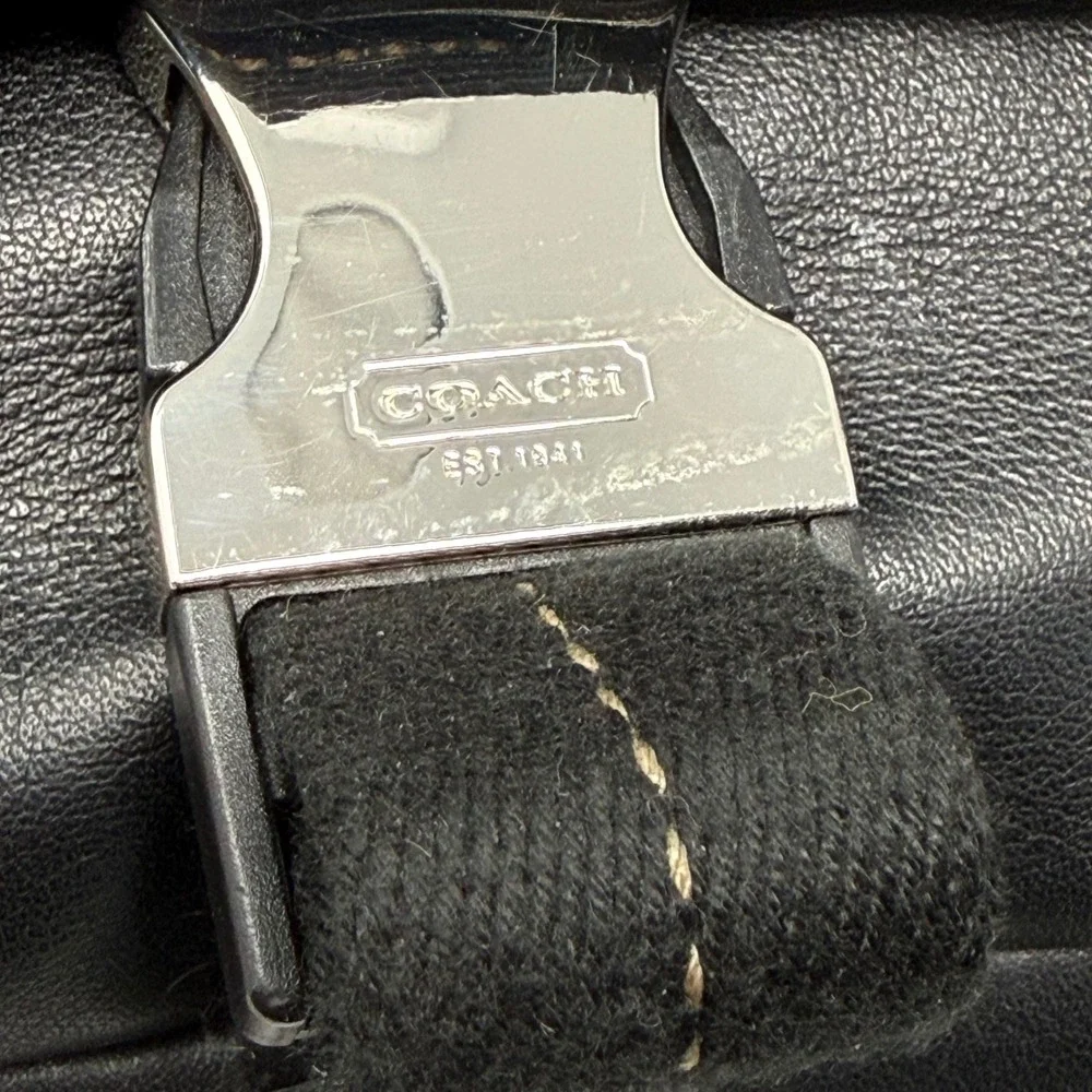 Coach Transatlantic Map Messenger Bag Black Leather F70105 Mens Large Crossbody